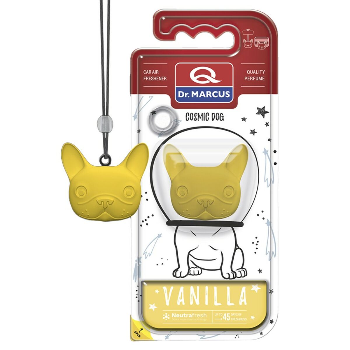 Car Air Freshener Dr Marcus Cosmic Dog Vanilla Plastic Fragrance Pendant-0